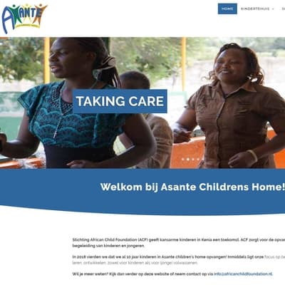 Portfolio Webzeker Webdesign - Website gebouwd: African Child Foundation