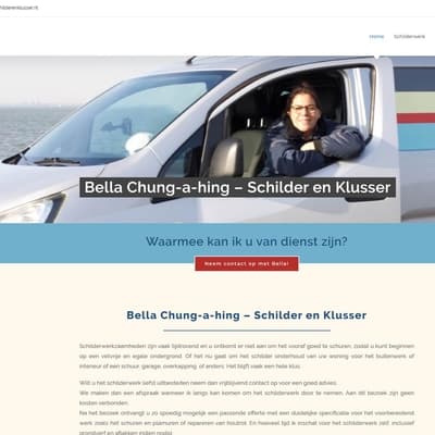 Portfolio Webzeker Webdesign - Website gebouwd: Bella Schilder en Klusser