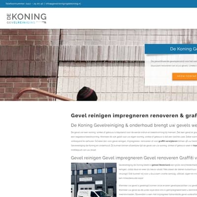 Portfolio Webzeker Webdesign - Website gebouwd: De Koning Gevelreiniging