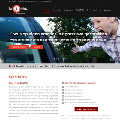 Portfolio Webzeker Webdesign - Website gebouwd: Eye4Safety