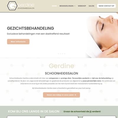 Portfolio Webzeker Webdesign - Website gebouwd: Gerdine Schoonheidssalon