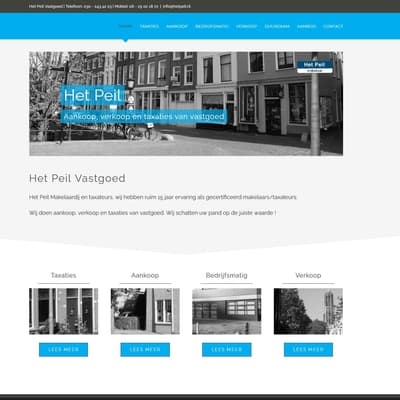 Portfolio Webzeker Webdesign - Website gebouwd: Het Peil Vastgoed