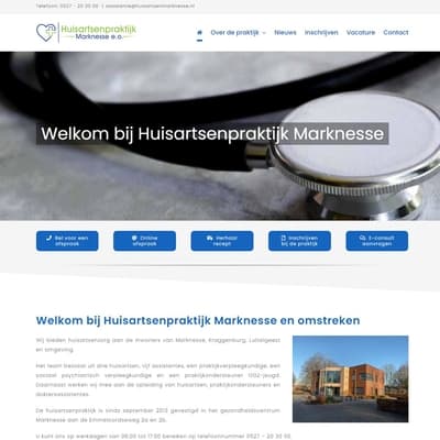 Portfolio Webzeker Webdesign - Website gebouwd: Huisartsenpraktijk Marknesse