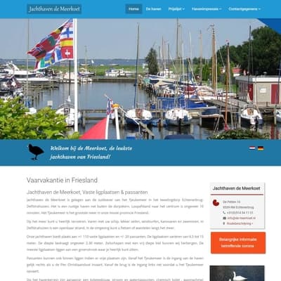 Portfolio Webzeker Webdesign - Website gebouwd: Jachthaven de Meerkoet