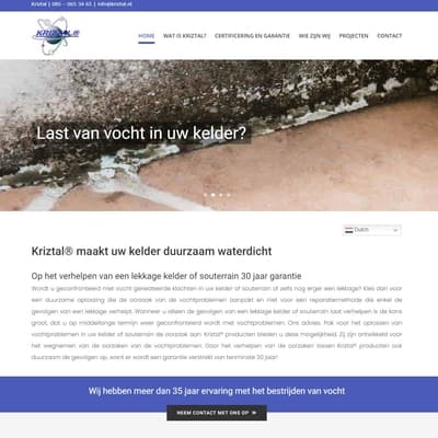 Portfolio Webzeker Webdesign - Website gebouwd: Kriztal Nederland