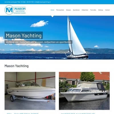 Portfolio Webzeker Webdesign - Website gebouwd: Mason Yachting