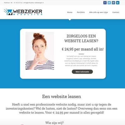 Portfolio Webzeker Webdesign - Website gebouwd: MKB Website Leasen