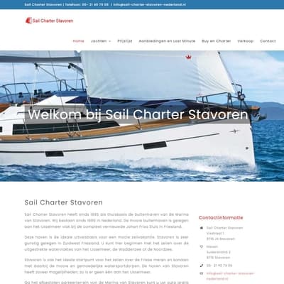 Portfolio Webzeker Webdesign - Website gebouwd: Sail Charter Stavoren