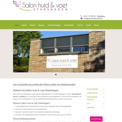 Portfolio Webzeker Webdesign - Website gebouwd: Salon Huid en Voet