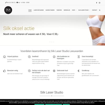 Portfolio Webzeker Webdesign - Website gebouwd: Silk Laserstudio