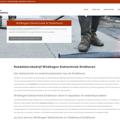 Portfolio Webzeker Webdesign - Website gebouwd: Wildhagen Eindhoven