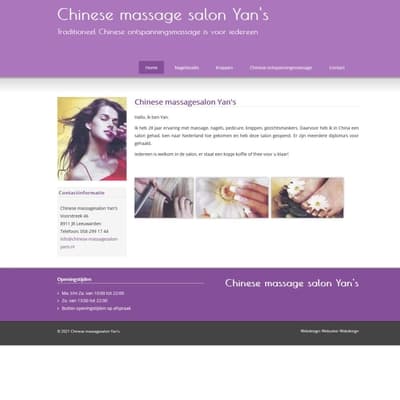 Portfolio Webzeker Webdesign - Website gebouwd: Yan's Massage