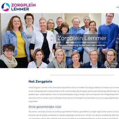 Portfolio Webzeker Webdesign - Website gebouwd: Zorgplein Lemmer