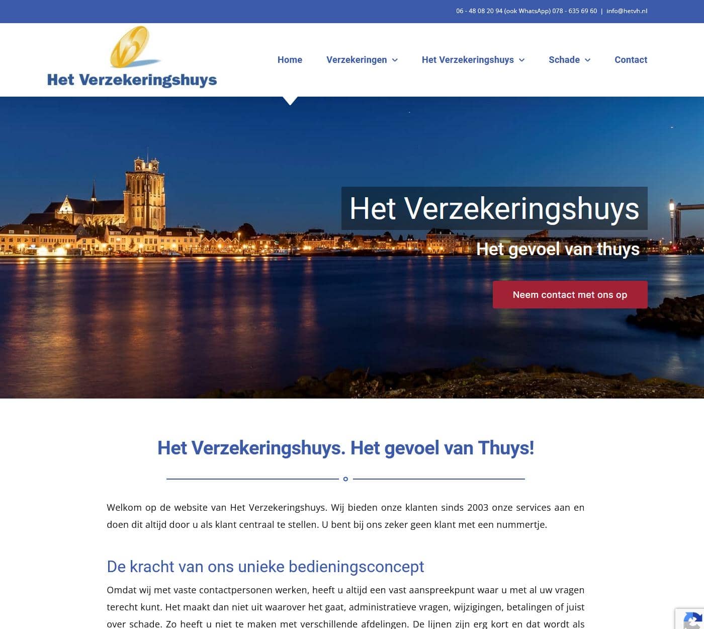 Portfolio Webzeker Webdesign | Website Het Verzekeringshuys